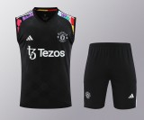 Mens Manchester United black Vest short training 2024/25