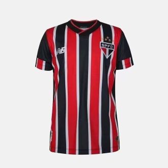 red and black soccer jerseys Mens Sao Paulo  away  2024/25