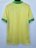 Mens Brazil home soccer jersey yellow 2425