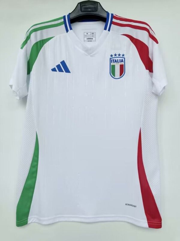 Mens Italy away soccer jersey white 2425