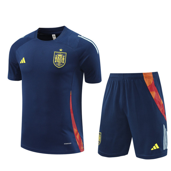 mens Spain  short training Soccer Jerseys Royal blue 2425