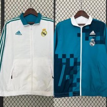 Mens Real Madrid Retro Double-Sided Silicone Windbreaker 1718