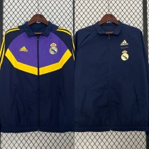 Mens Real Madrid purple double-sided embroidered windbreaker 2425