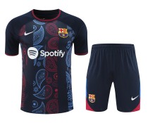 Mens Barcelona  short training soccer jerseys  black 2425
