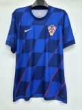 Mens Croatia away  Football Jersey white blue  2425