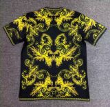 Mens Italy Versace Black Gold soccer jersey  2425