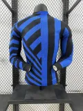Mens Inter Milan home Jersey Player version Long sleeve 2425