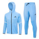 Mens  long pull hat Adidas light blue Training suit- 2324
