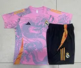 Mens Real Madrid   short training soccer jerseys pink 2425