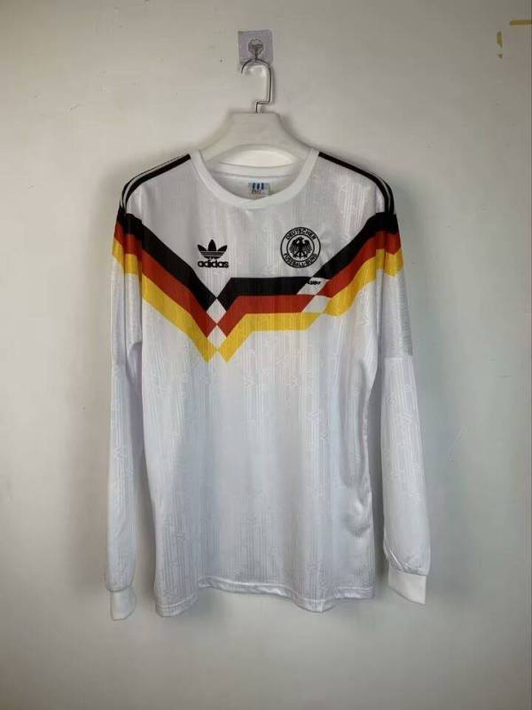 Retro Germany home Jersey Mens Long sleeve white 1990