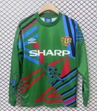 Retro  Manchester United goalkeeper green Jersey Mens Long sleeve 9293
