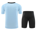 Mens Barcelona  short training soccer jerseys Light blue 2425