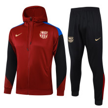 Mens long hat Barcelona black Training Suit  2425 F601#