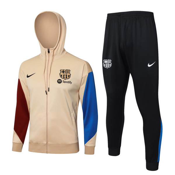 Mens Long  hat Barcelona yellow Training Suit  2425 F565#