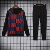 Mens full-pull hat Barcelona black Training Suit  2425