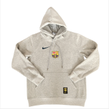 Mens Barcelona Home Hoodie Light Gray Jersey 2425