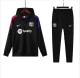 Mens full-pull hat Barcelona black Training Suit  2425