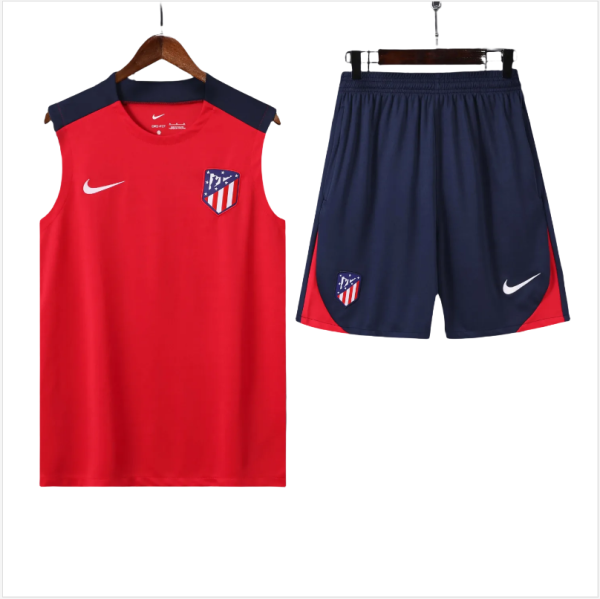Mens Atletico Madrid vest  short training soccer jerseys red  2425