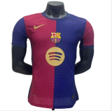 Mens Barcelona home Player version soccer jersey new Sponsor 2425