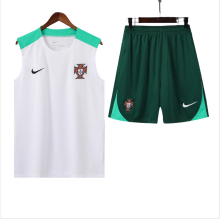 Mens Portugal  vest   short training soccer jerseys white 2425