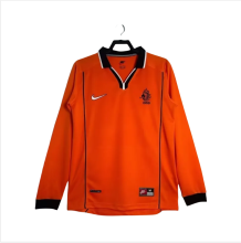 Retro Netherlands home orange Long sleeve Jersey Mens 1998