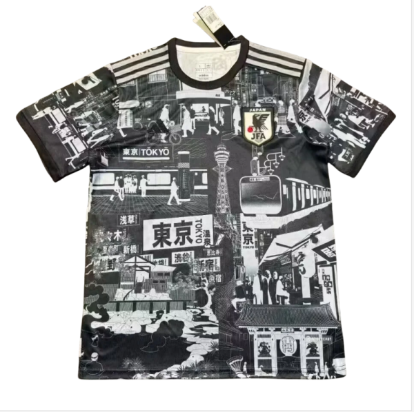 Mens Japan Jingdong City Edition Black Soccer Jersey  2425