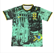 Mens Brazil  special edition soccer jersey  blue green 2425