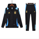 Mens full-pull hat Argentina black Training Suit  2425