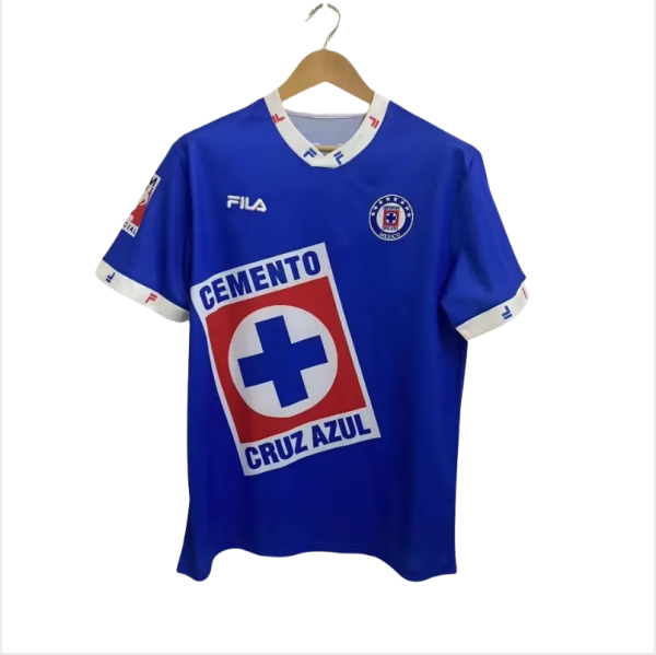 Retro Mens Cruz Azul home blue Jersey