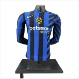 Mens Inter Milan home Jersey Player version Long sleeve 2425