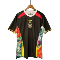 Mens Germany retro black jersey de soccer   2425