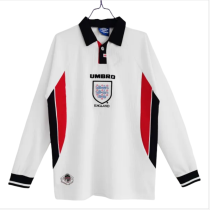Retro   England  Home Jersey long sleeve  Mens  1998