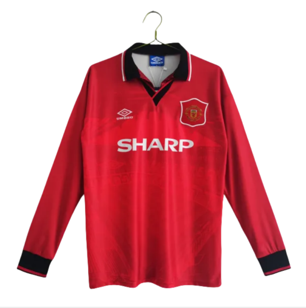 Retro Manchester United Home Long sleeve Jersey Mens1994-1996