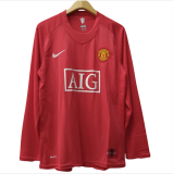 Retro Manchester United Home Long Sleeve Jersey Mens 2007-2008