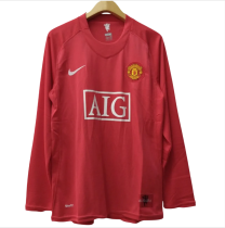 Retro Manchester United Home Long Sleeve Jersey Mens 2007-2008