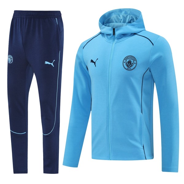 Mens Manchester City Sky blue hoodie set  Training suit 2024