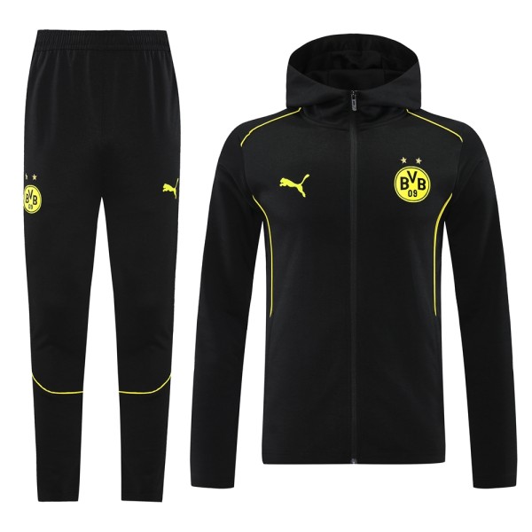 Mens Dortmund Black Hoodie Set 2024