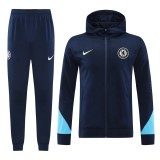 Mens Chelsea Royal Blue  Hoodie Kit Jersey   2425