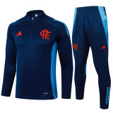 Mens  Flamengo New Training Royal Blue half-pull  Suit Jersey 2425  B986#