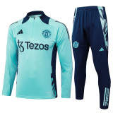 Mens Manchester United New   green Training Suit  Jersey 2425