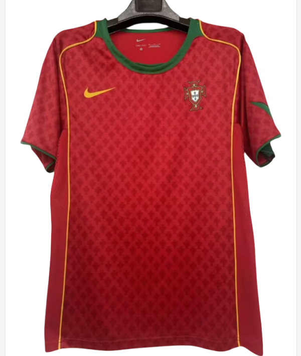 Retro Mens Portugal  home Soccer Jersey 2004