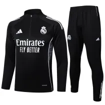 Real Madrid half-pull  black Training suit 2526  B2501#