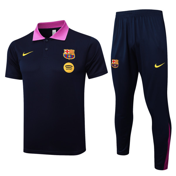 2025-26 Mens Barcelona Upper Blue polo  Training Suit