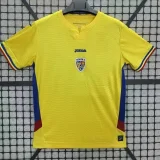 2025-26 Mens Romania yellow Home Fans Soccer Jersey
