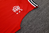 2025-26 Mens Flamengo red Retro version vest short training suit