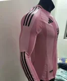 25-26 Inter Miami Home Long Sleeve Player Version  Long Sleeve Soccer Jersey