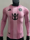 25-26 Inter Miami Home Long Sleeve Player Version  Long Sleeve Soccer Jersey