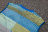 2025-26 Mens Real Madrid Blue green stripes vest Training Short Suit