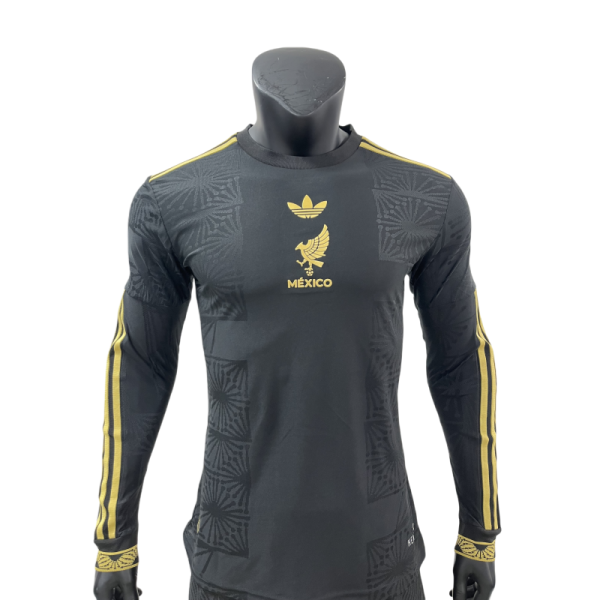 2025-26 Mens Mexico black Player Long Sleeve Soccer Jersey