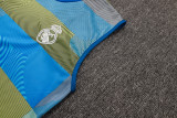 2025-26 Mens Real Madrid Blue green stripes vest Training Short Suit